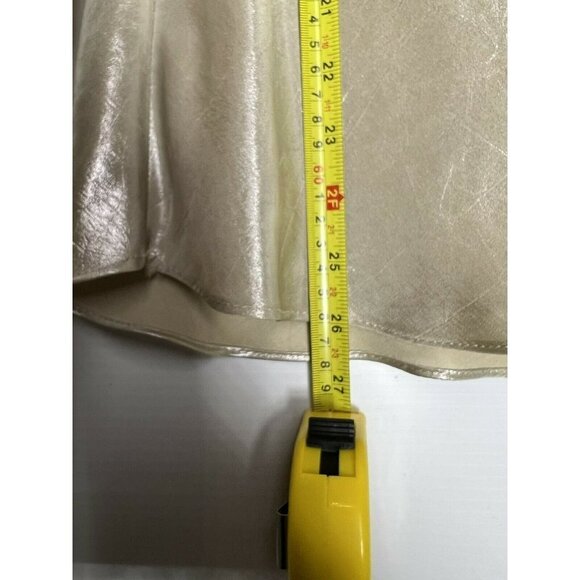 Zara Satin Bodycon Dress Spaghetti Strap Backless Cami gold Metallic Mini Dress - Picture 9 of 9